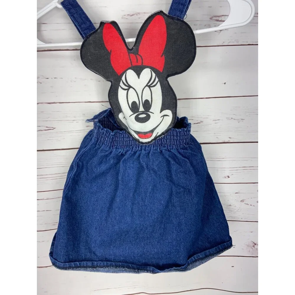 Vintage Made In USA Disney Minnie Mouse Suspender Dress‎ Size 5